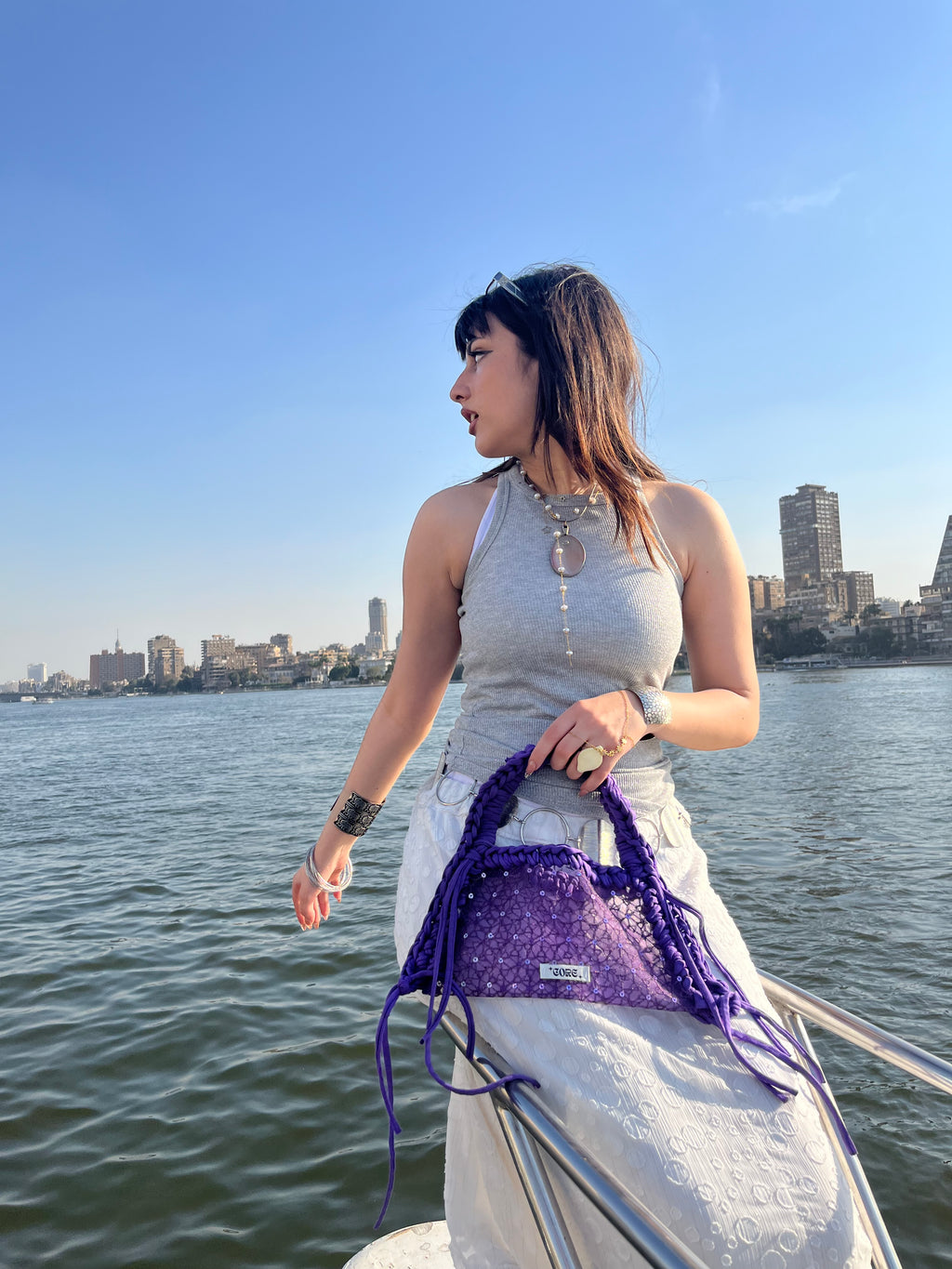 Purple crystal bag