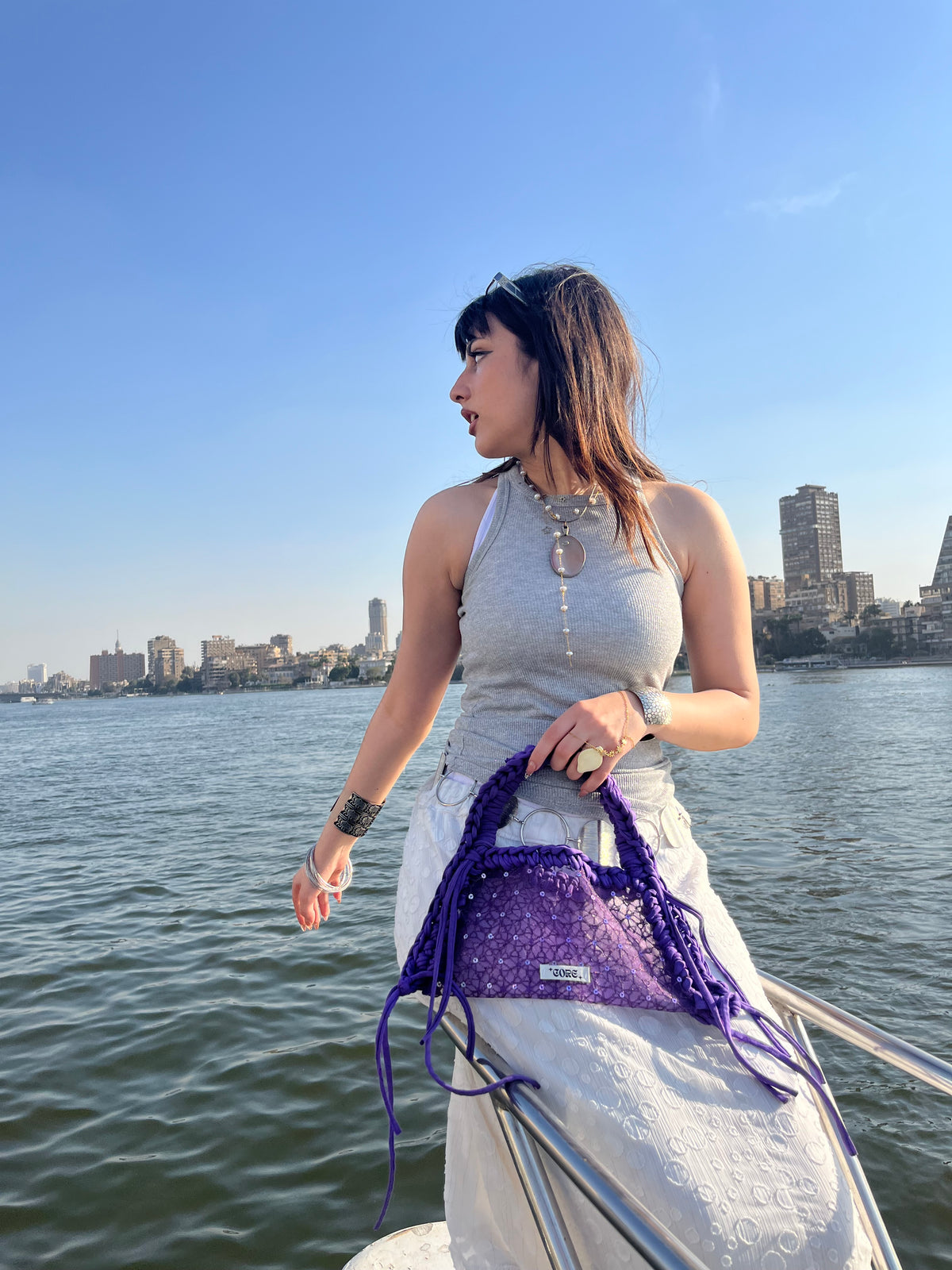Purple crystal bag