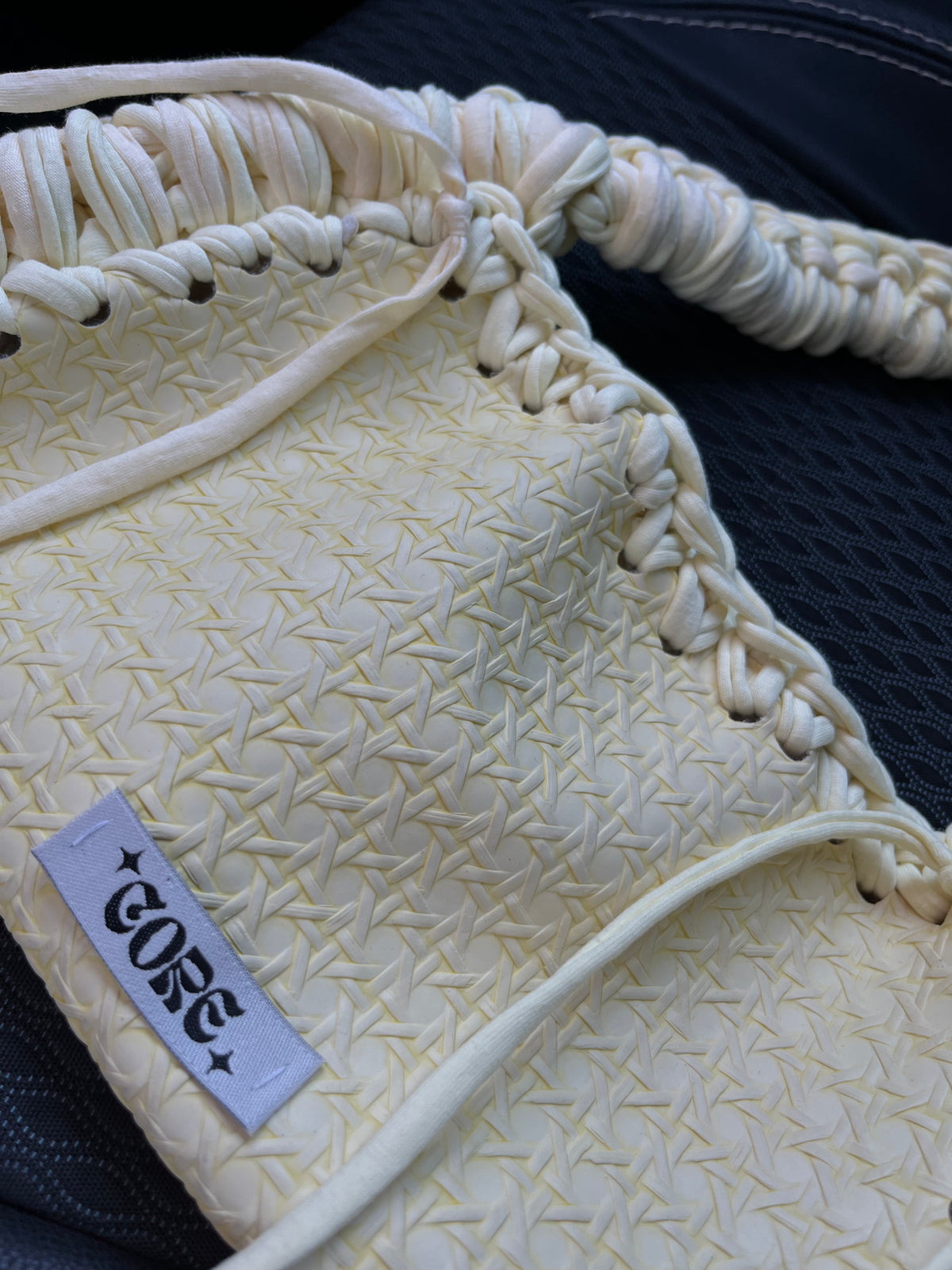 Butter yellow leather bag
