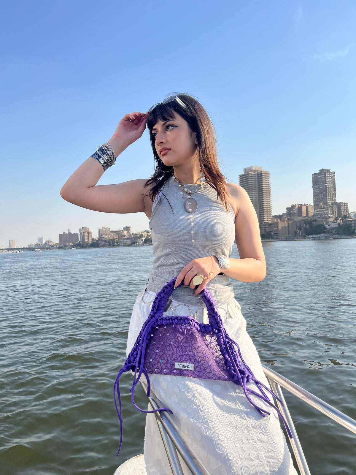 Purple crystal bag
