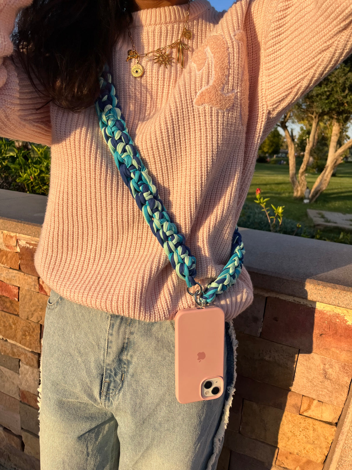 Cross phone strap