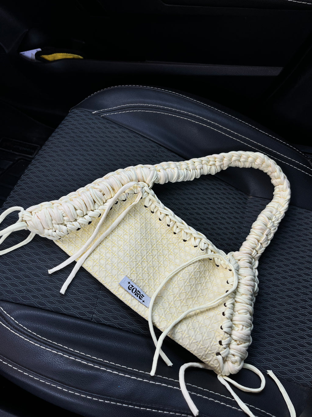 Butter yellow leather bag