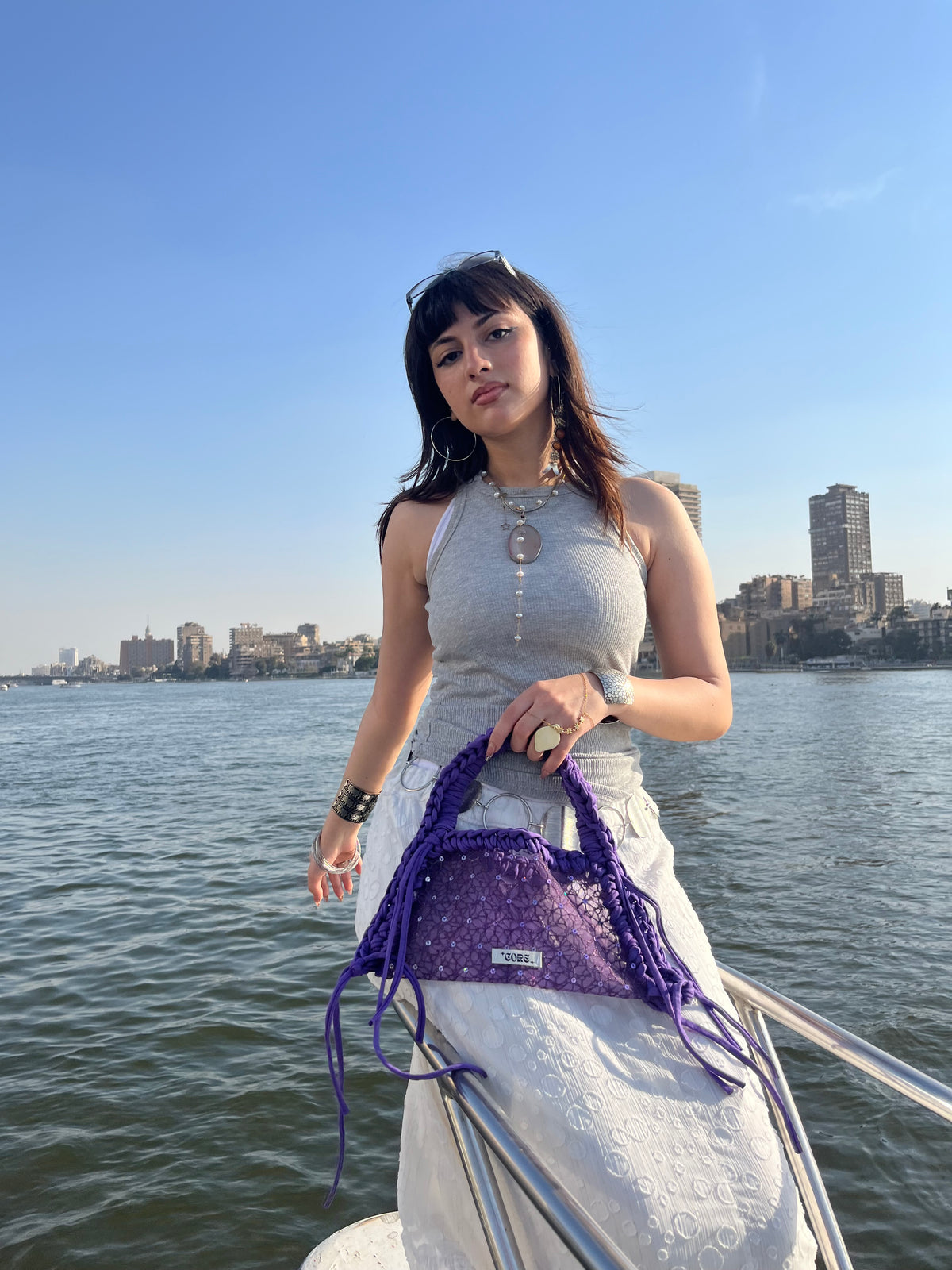 Purple crystal bag